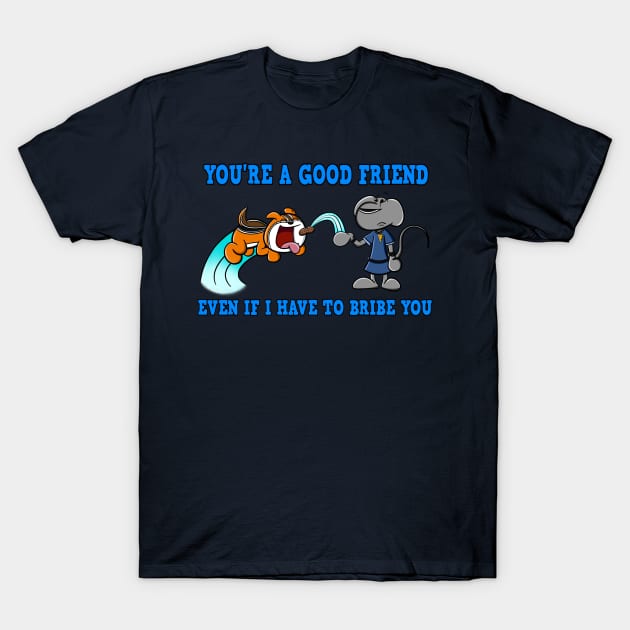 Zoë and Skitter - Bribe Your Friends T-Shirt by Age of Animus